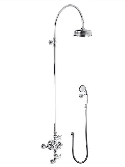Lefroy Brooks FR8615 La Chapelle Exposed Thermostatic Valve, Overhead and Handshower