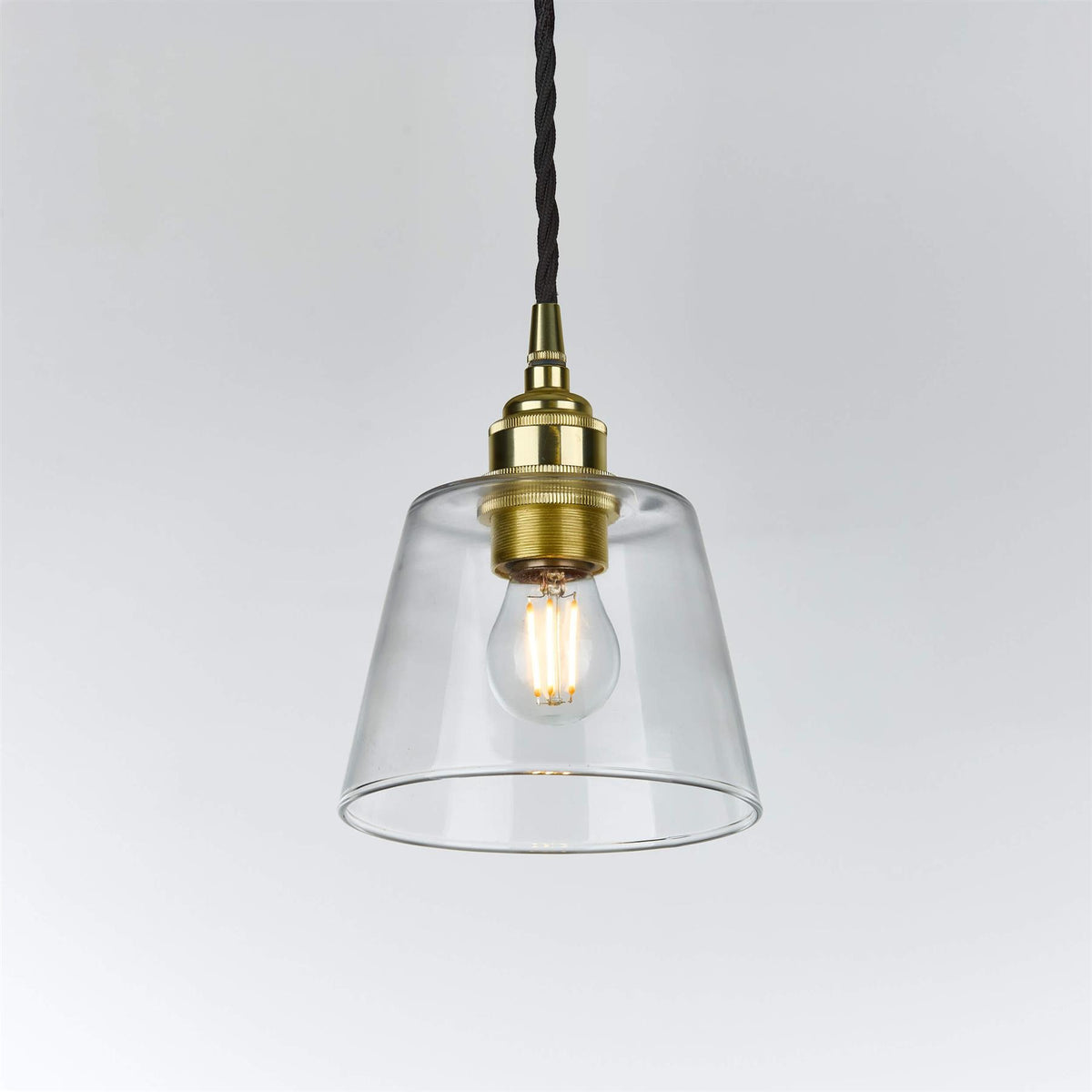 Old School Electric Tapered Blown Pendant Light