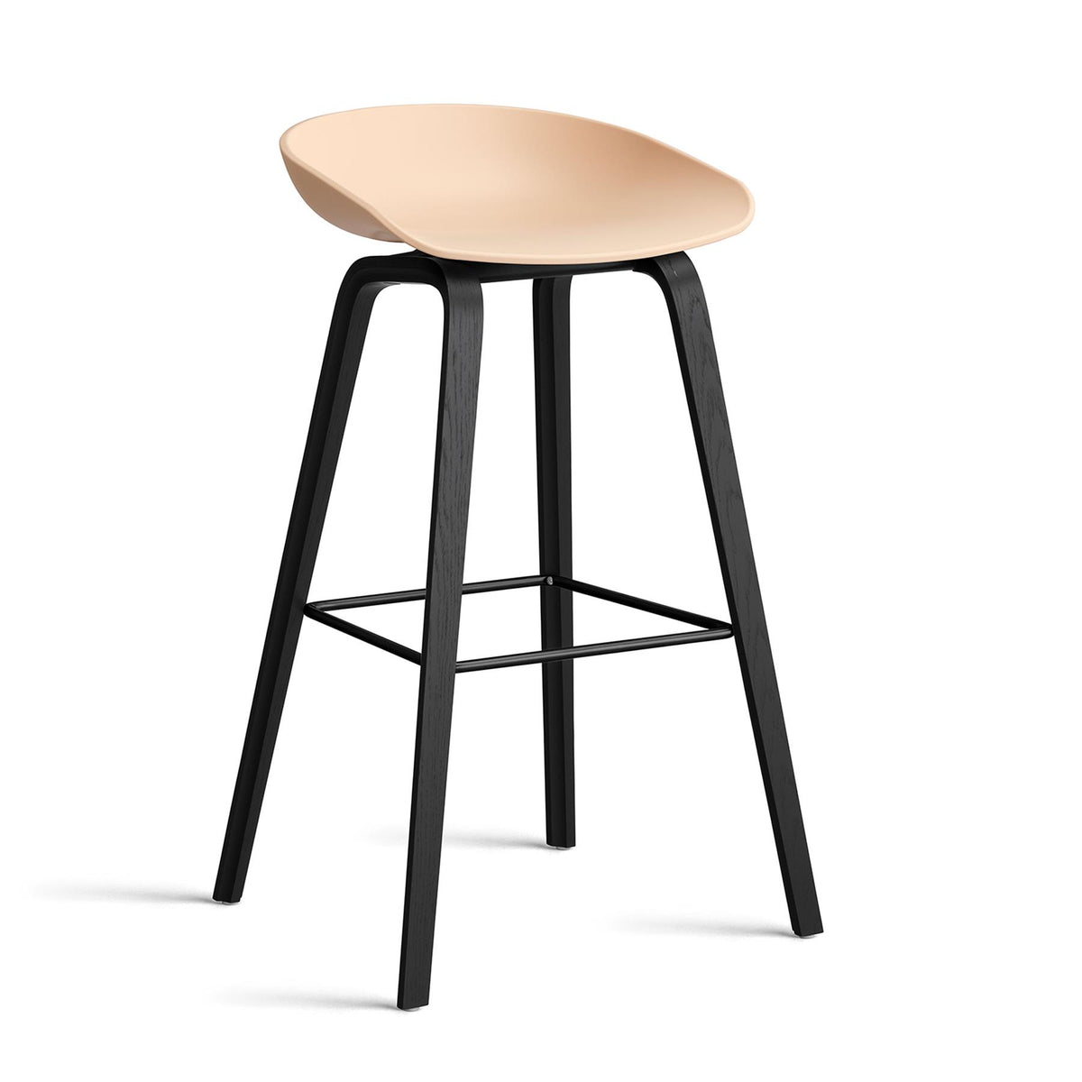 HAY About a Stool 32 Standard Gliders Bar Stool, Black Footrest