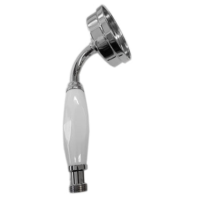 Outlet Lefroy Brooks MK2142NK Mackintosh Shower Handset with 3 inch Rose and Ceramic Handle - Silver Nickel, White Ceramic