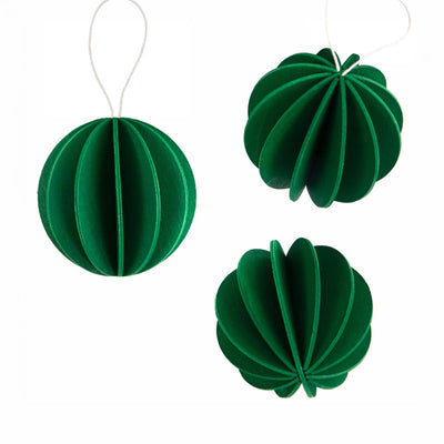 Lovi Wooden Christmas Baubles- Diameter : 8cm, Set of 3