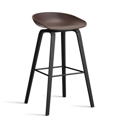 HAY About a Stool 32 Standard Gliders Bar Stool, Black Footrest