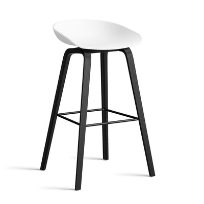 HAY About a Stool 32 Standard Gliders Bar Stool, Black Footrest