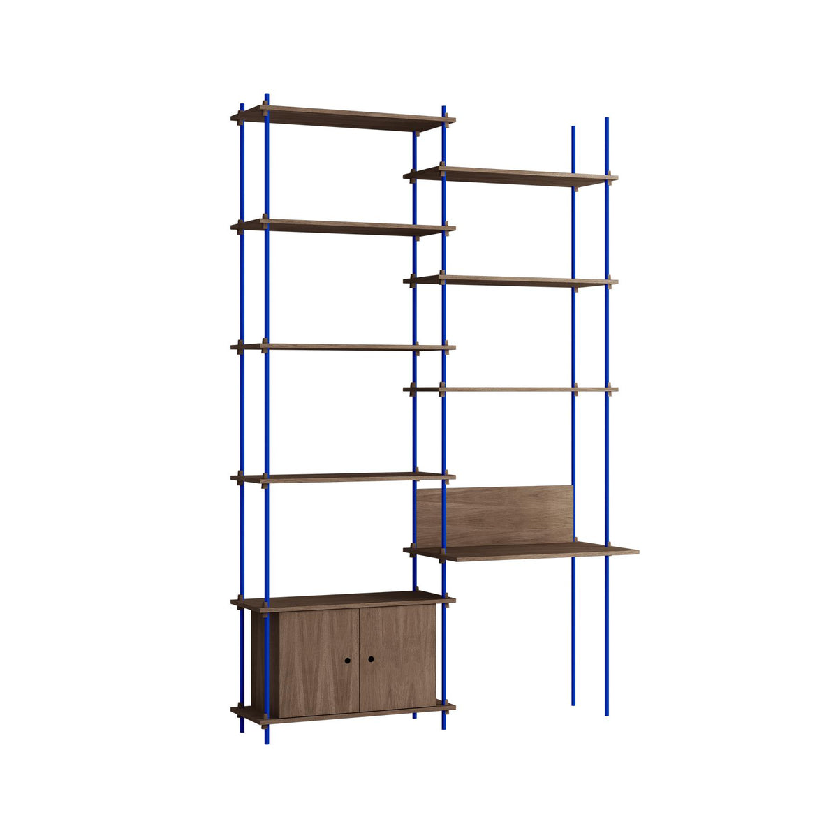MOEBE Double Shelving System with Desk and Cabinet