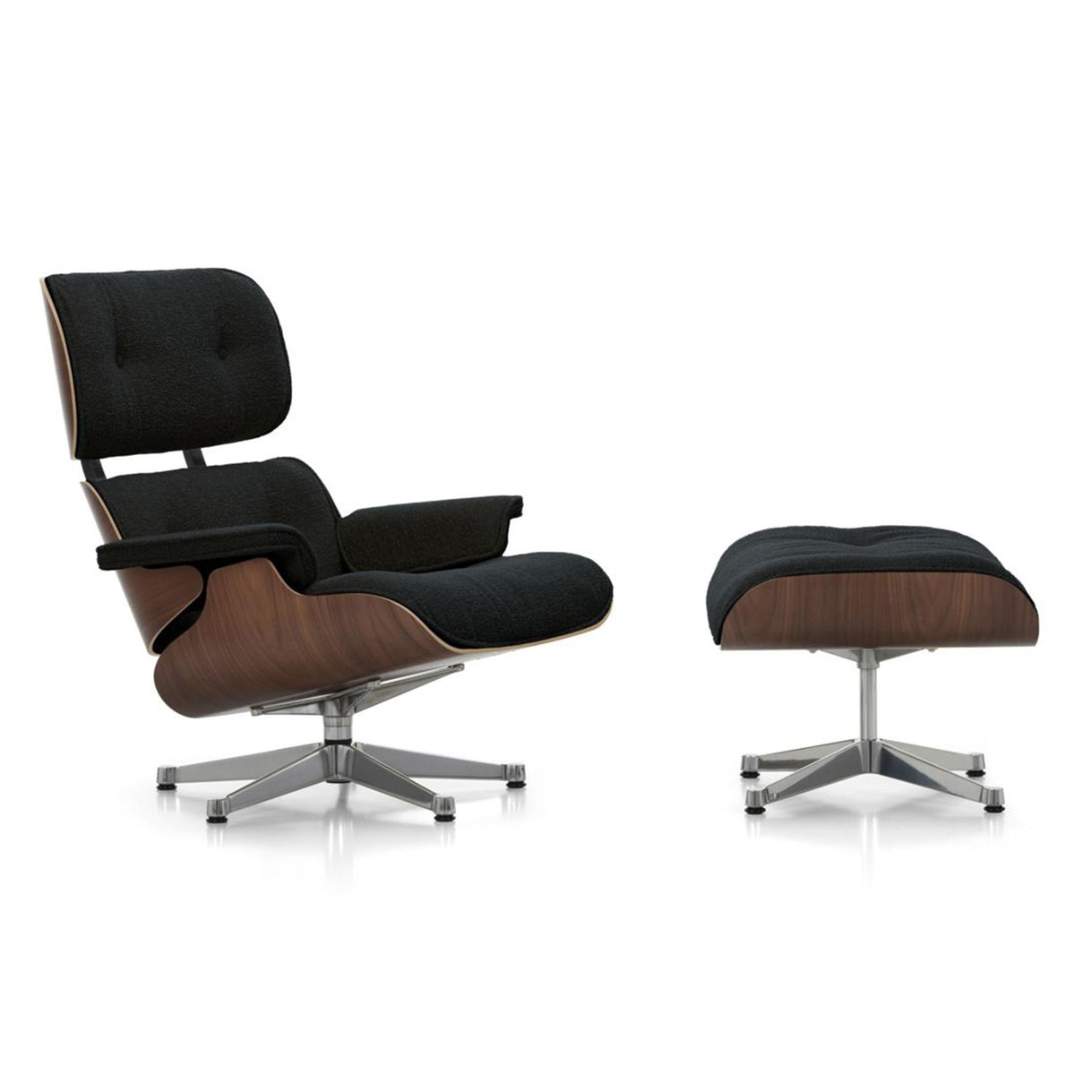 Vitra Eames Contemporary Lounge Chair and Footstool in Dark Walnut