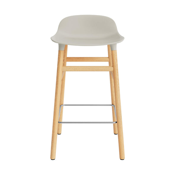 Outlet Normann Copenhagen Form Barstool - Wooden Legs - Oak, Light Grey, Breakfast Bar Stool
