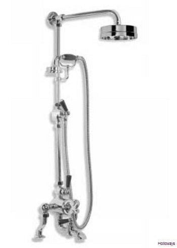Lefroy Brooks MK8825 Mackintosh Deck Thermostatic Bath Shower Mixer with Riser Kit, Handset, 8 inch Shower Rose