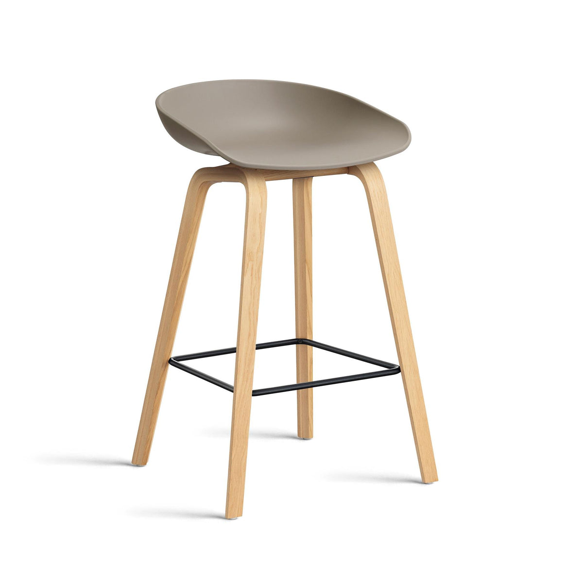 HAY About a Stool 32 Standard Gliders Breakfast Bar Stool, Black Footrest