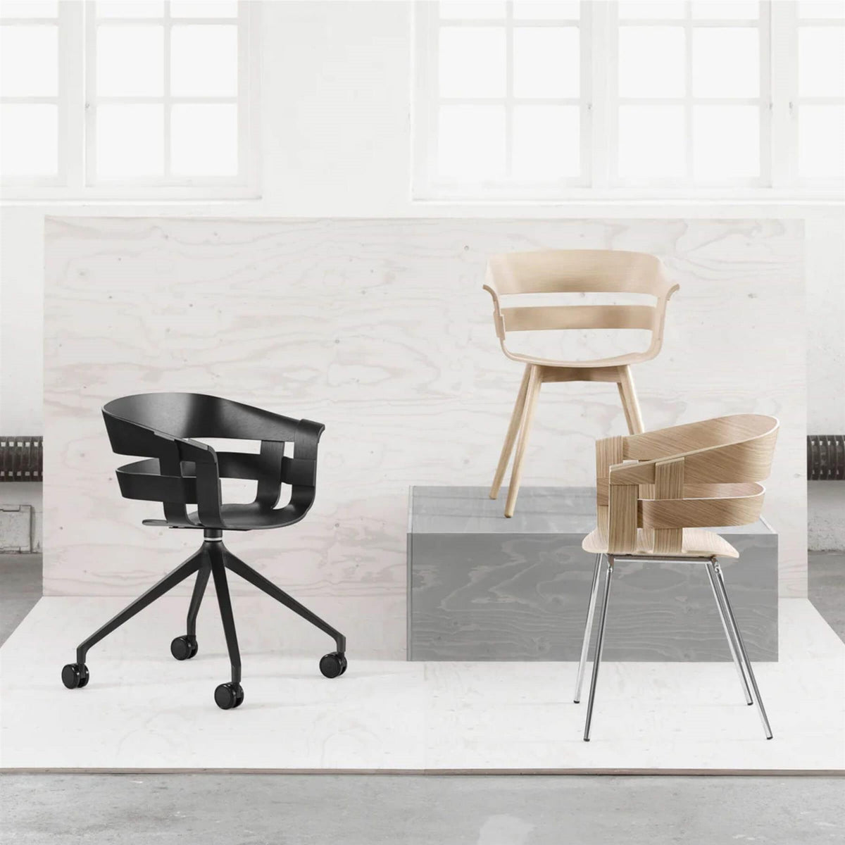 Design House Stockholm Wick Chair with 4 Star Swivel Wheel Base