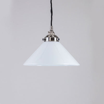 Old School Electric B22 Conical Opal Glass Pendant Light