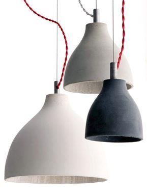 Outlet Heavy light pendant - Large, Light Grey - White cable/White ceiling rose