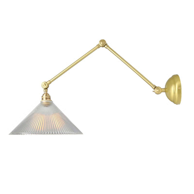 Mullan Lighting Rebell Adjustable Arm Wall Light with Prismatic Glass Shade