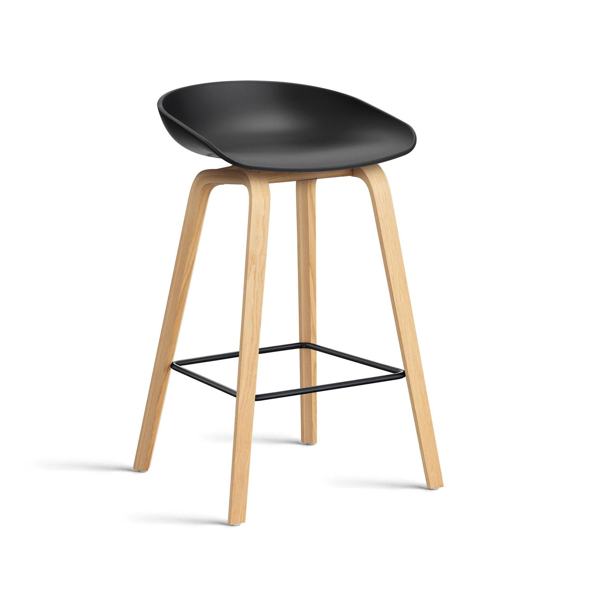 HAY About a Stool 32 Standard Gliders Breakfast Bar Stool, Black Footrest