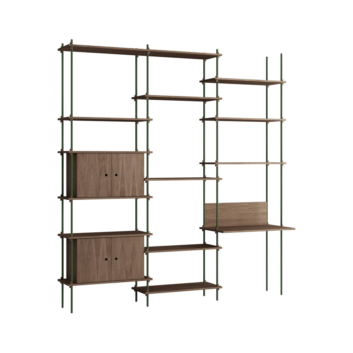 MOEBE Triple Shelving System, 2 Cabinets and Desk