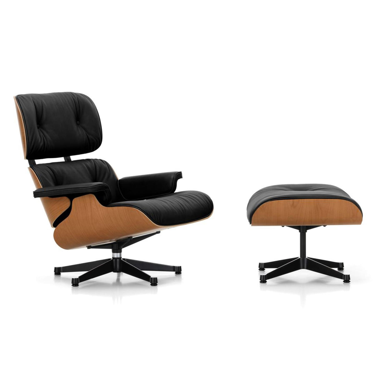 Vitra Eames Contemporary Lounge Chair and Footstool in Cherry