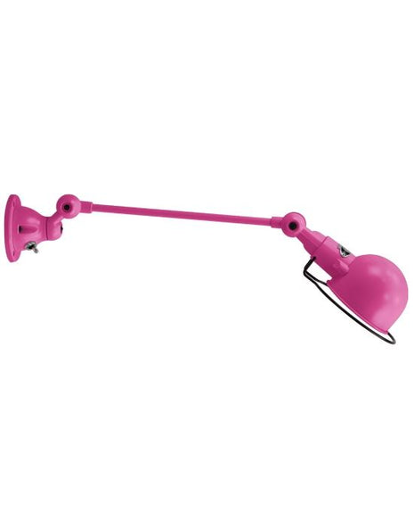 Outlet Jielde Signal One Arm Adjustable Wall Light - Pink, Gloss, Integral Switch On Wall Base