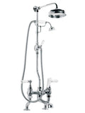 Lefroy Brooks WL1701 Classic Bath Shower Mixer with Riser, Lever Diverter, Hand Shower and 8 inch Rose Shower Head