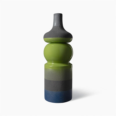 Bitossi Vaso Serie Lava Smalto Verde M. A Fasce
