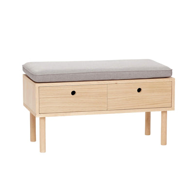 Hubsch Hide Bench - Grey/ Natural