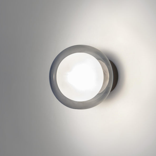 Ex-Display TOOY Nabila Wall / Ceiling Light - Small, Black Chrome with Smoke Glass