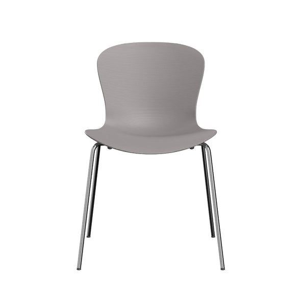 Outlet Fritz Hansen Nap Dining Chair - Silver Grey, Chrome Base