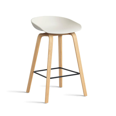 HAY About a Stool 32 Standard Gliders Breakfast Bar Stool, Black Footrest