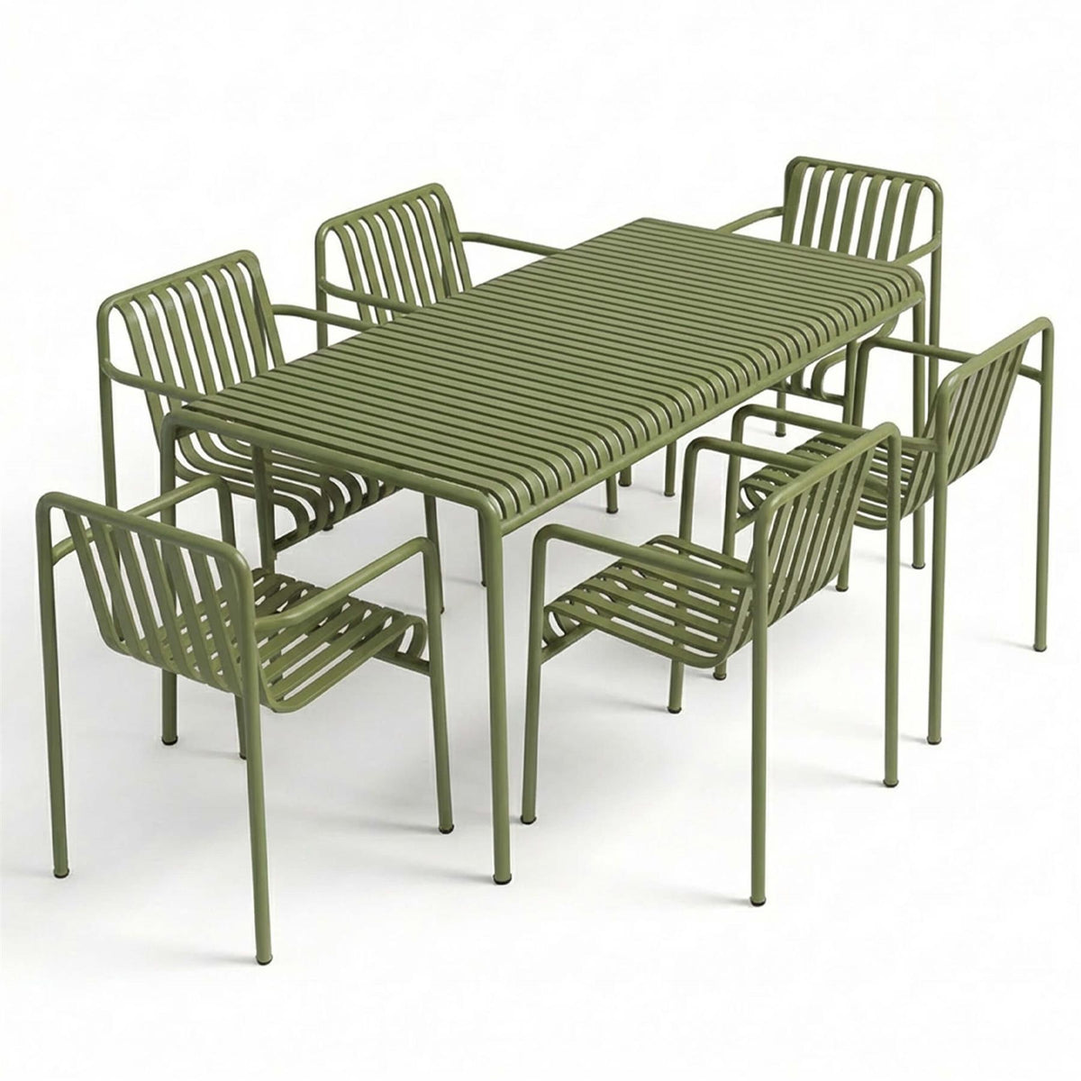 HAY Palissade Large Garden Dining Set with 6 Chairs - Curated by Holloways of Ludlow
