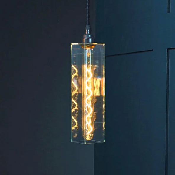 Ex-Display (Wimbledon Store) Clear Glass Pendant Light - Antique Brass Fittings