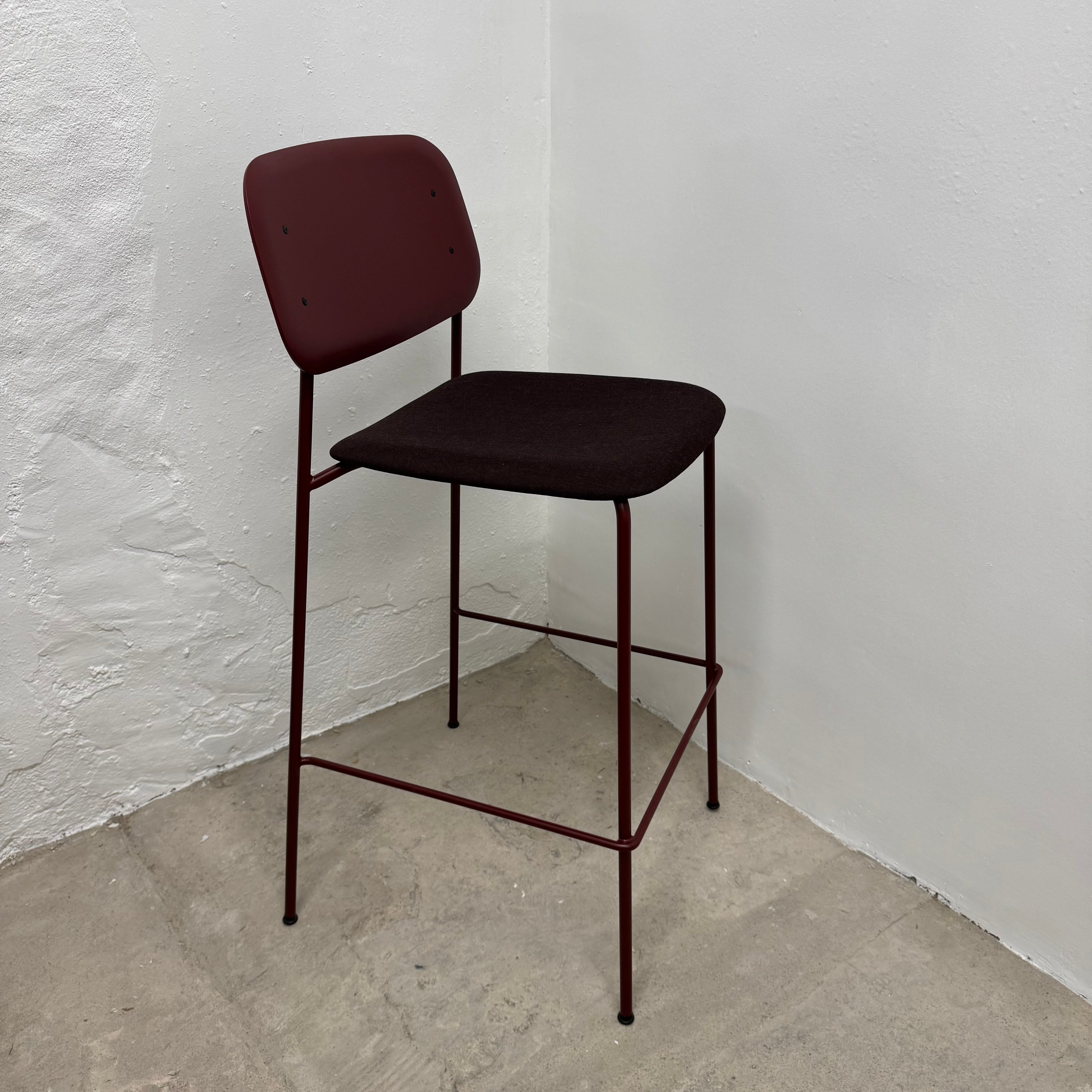Ex-Display (Bath Store) HAY Soft Edge Bar Stool - Fall Red with Uphols ...