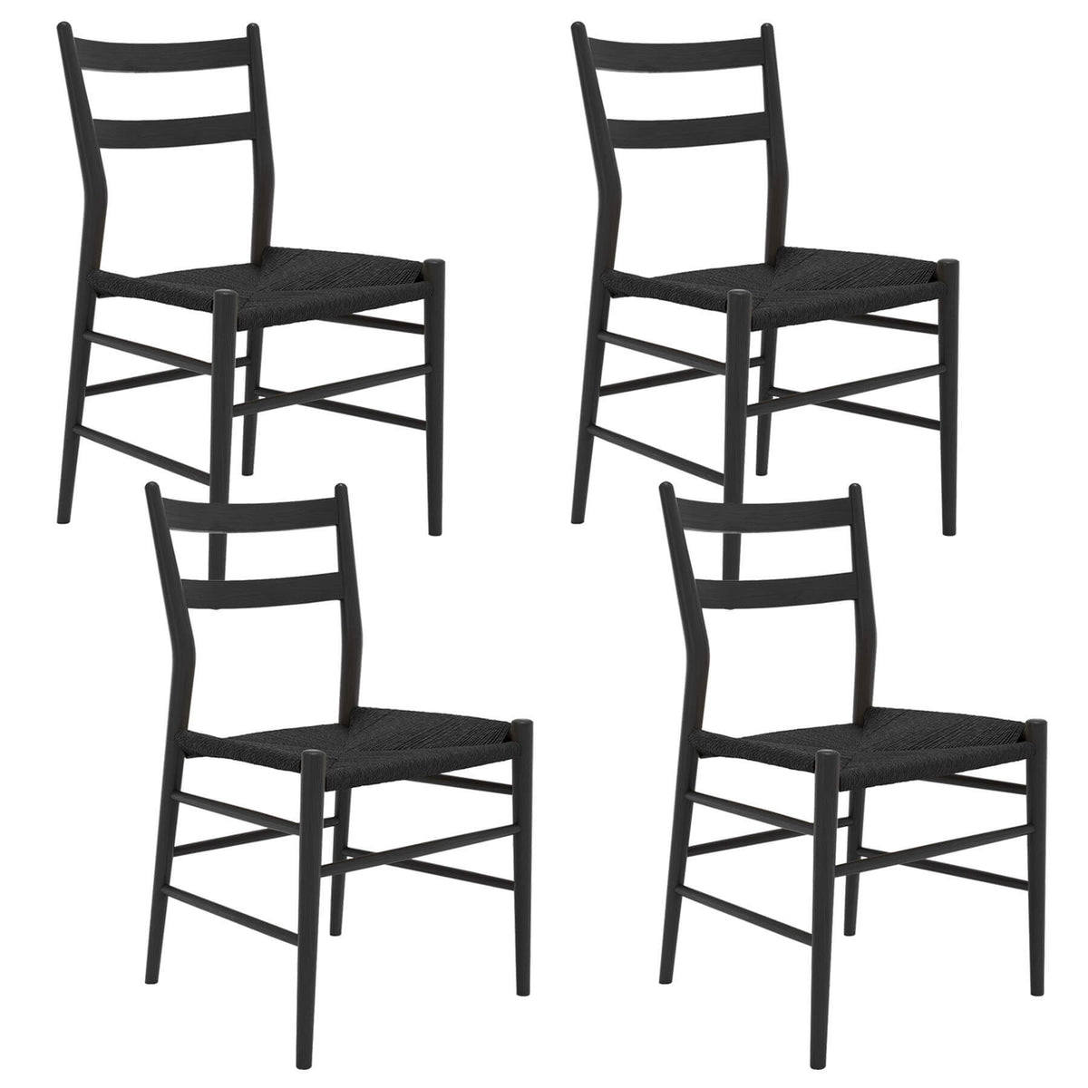 Sibast No 59 Black Beech Dining Chair Set