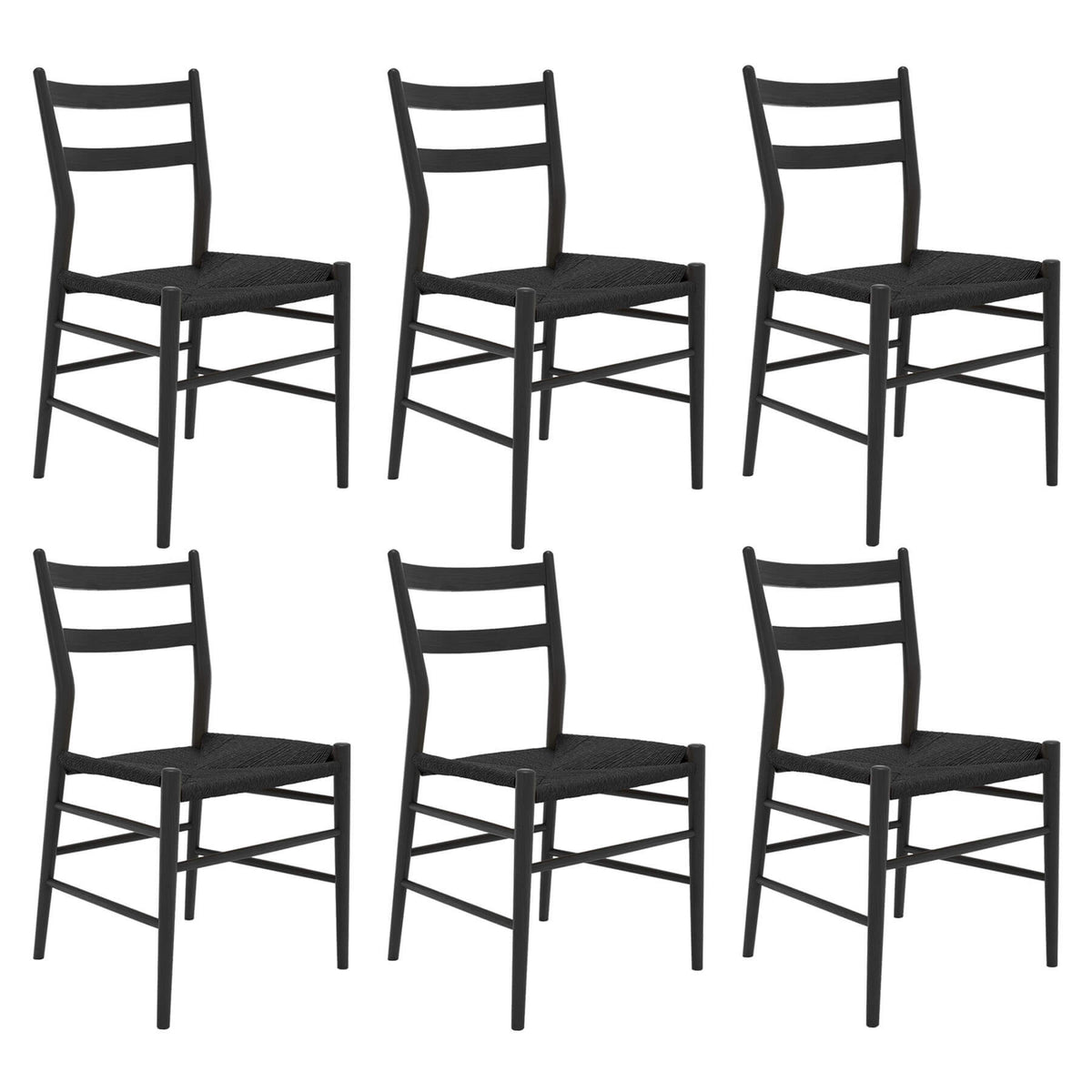 Sibast No 59 Black Beech Dining Chair Set