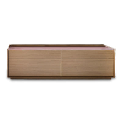 Treku Aura Open Frame Credenza, Organic Oak, Indian