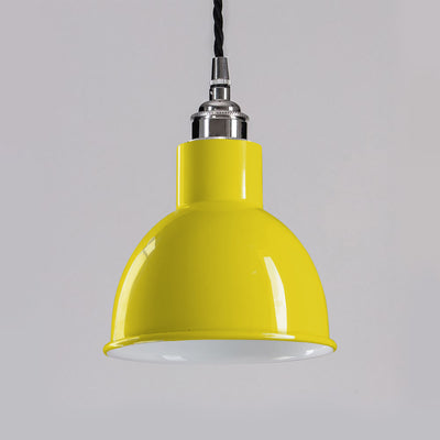 Old School Electric Churchill Pendant Light With Coloured Shade