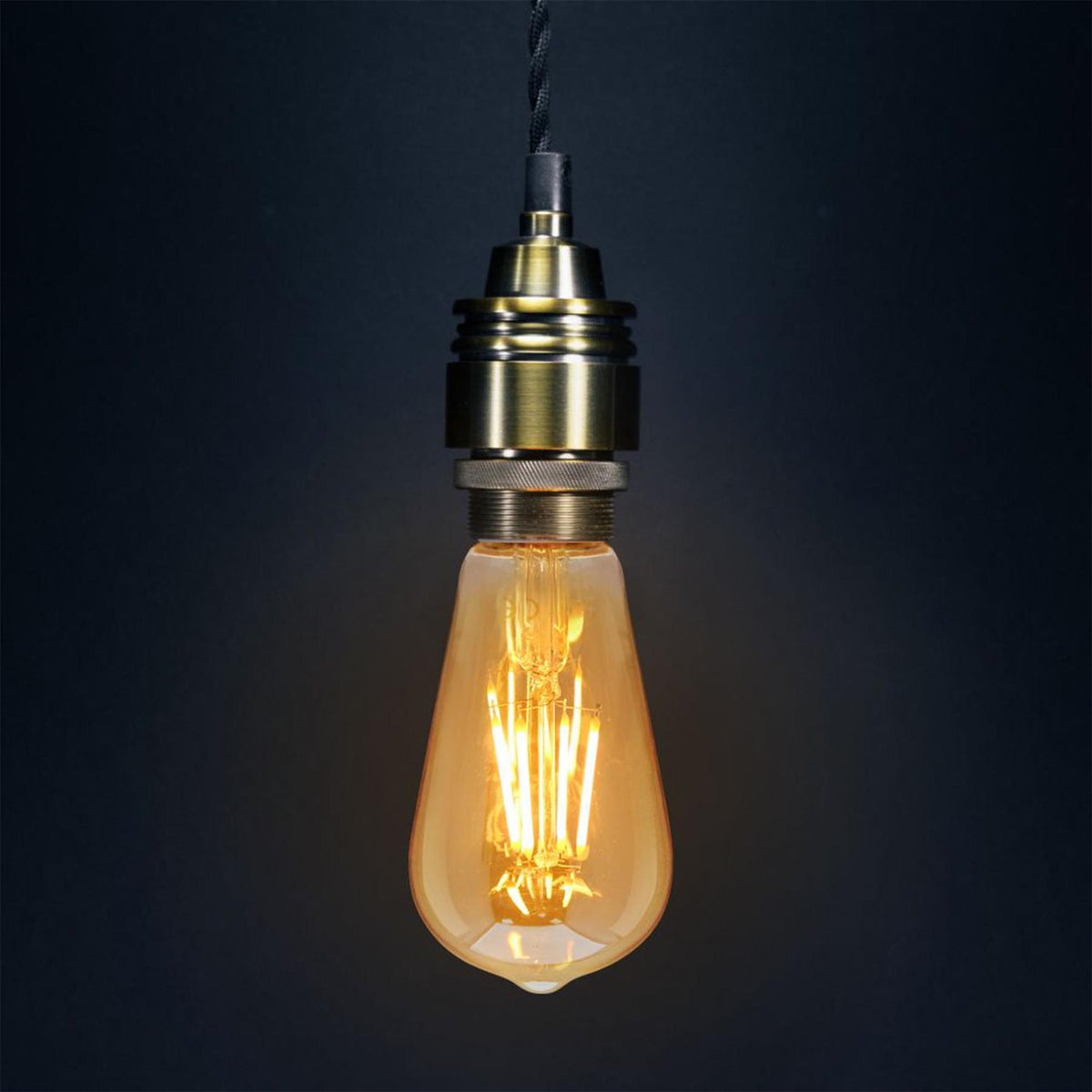 LED 4W Edison Style Filament Teardrop Bulb Smoked Gold Glass