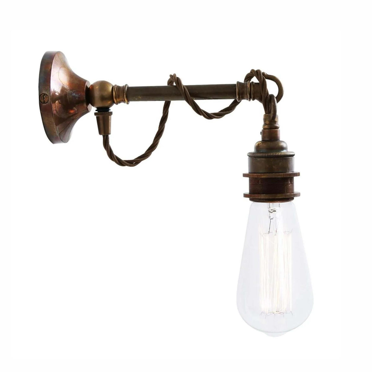 Mullan Lighting Rehau Industrial Bare Bulb Hook Wall Light
