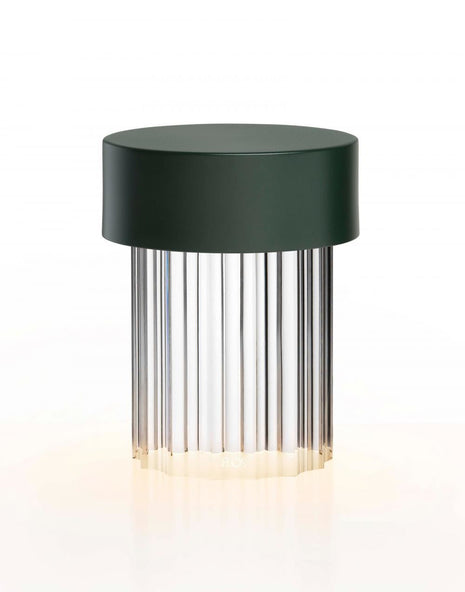 Outlet Flos Last Order Portable Rechargeable Lamp - Fluted Glass, Matt Green