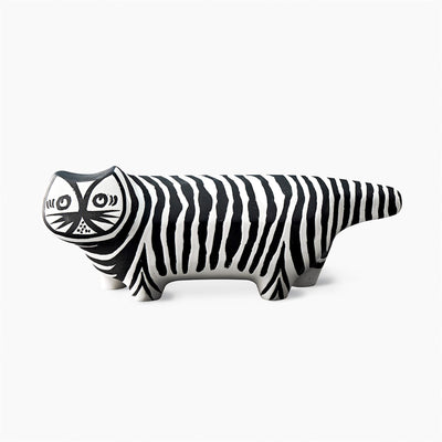 Bitossi Gatto Tigrato Bianco E Nero