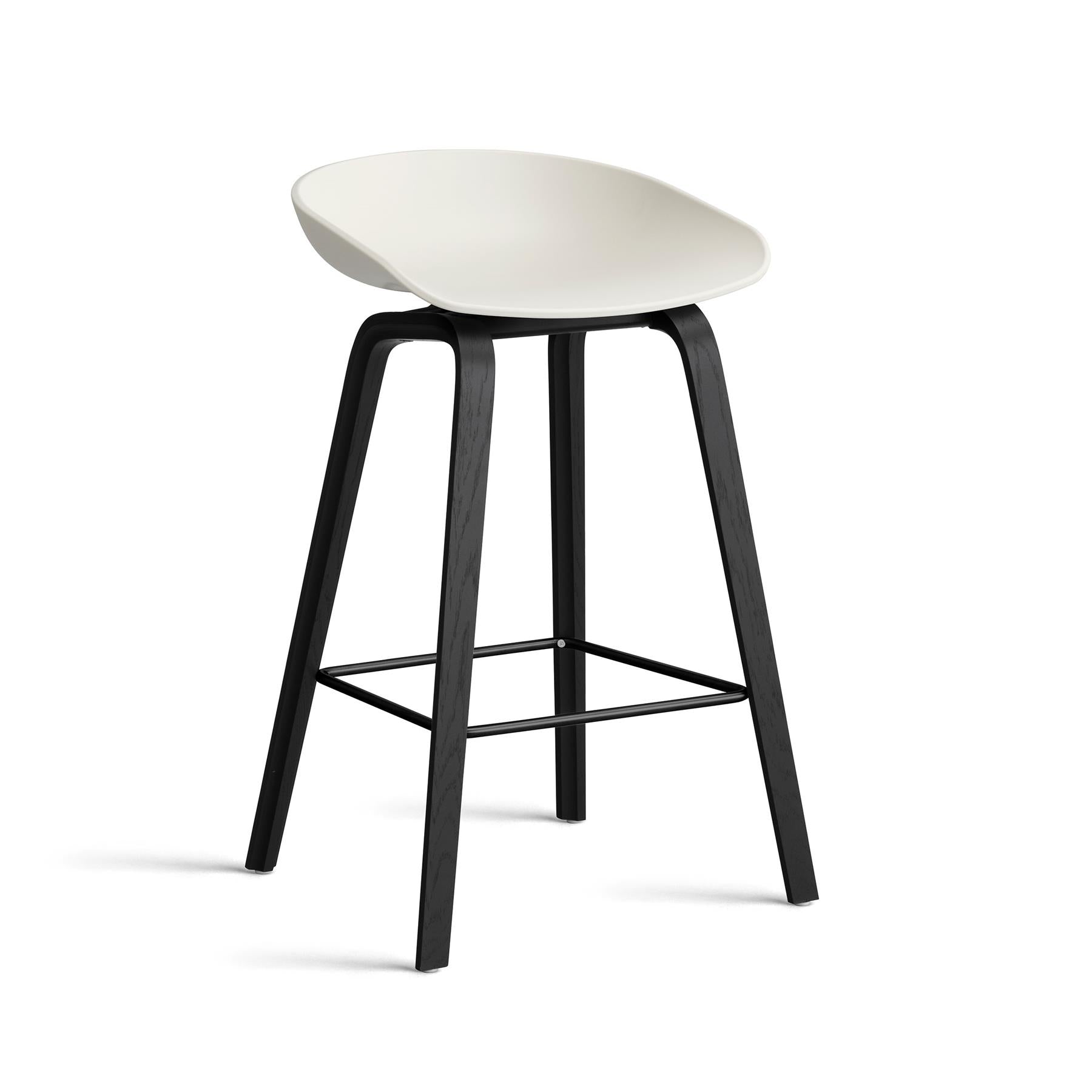 HAY About a Stool 32 Standard Gliders Breakfast Bar Stool, Black Footrest