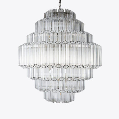 Outlet Pure White Lines Grande Palermo Chandelier - Satin Brass, Clear