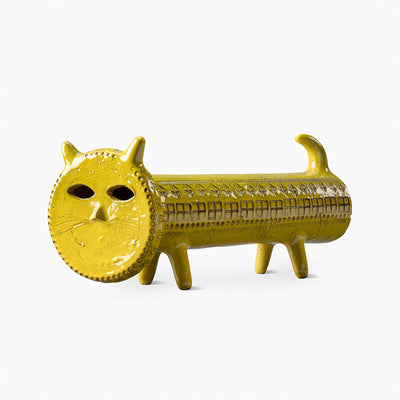 Bitossi Figura Gatto In Colore Giallo L