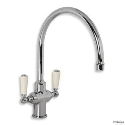 Lefroy Brooks WL1550 Monobloc Kitchen Mixer with White Ceramic Lever Handles