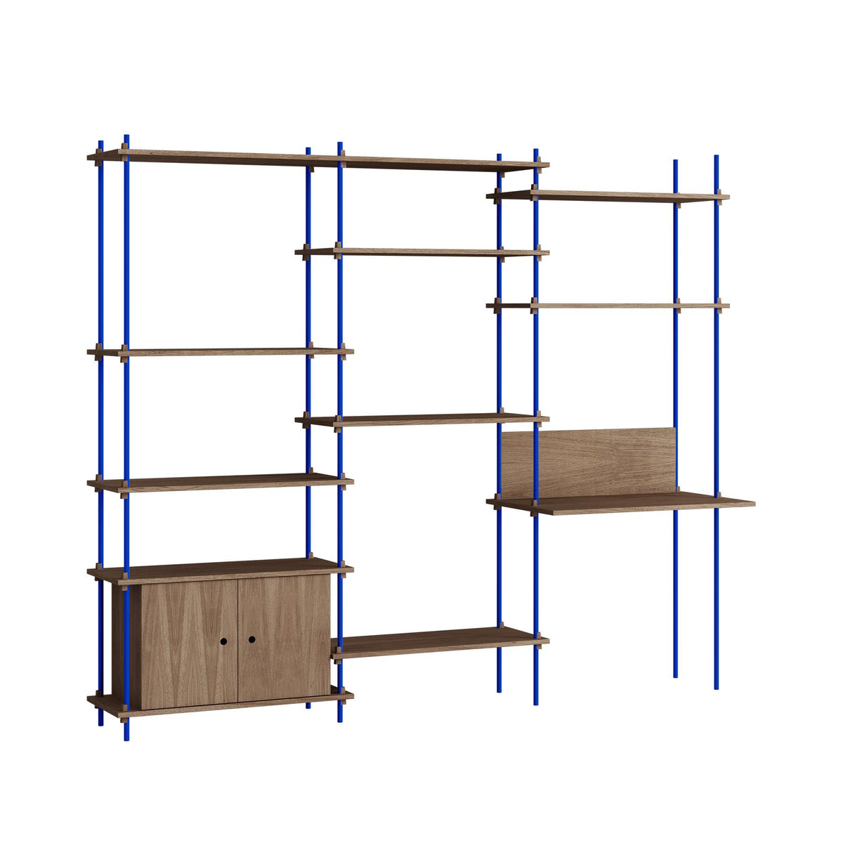 MOEBE Triple Shelving System with 1 Cabinet and Desk