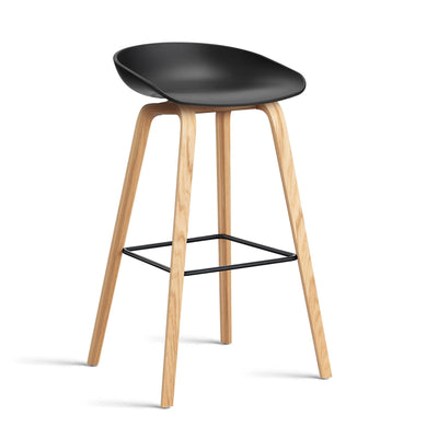 HAY About a Stool 32 Standard Gliders Bar Stool, Black Footrest