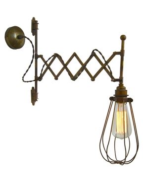 Mullan Lighting Scissor Arm Wall Light - Bulb Cage