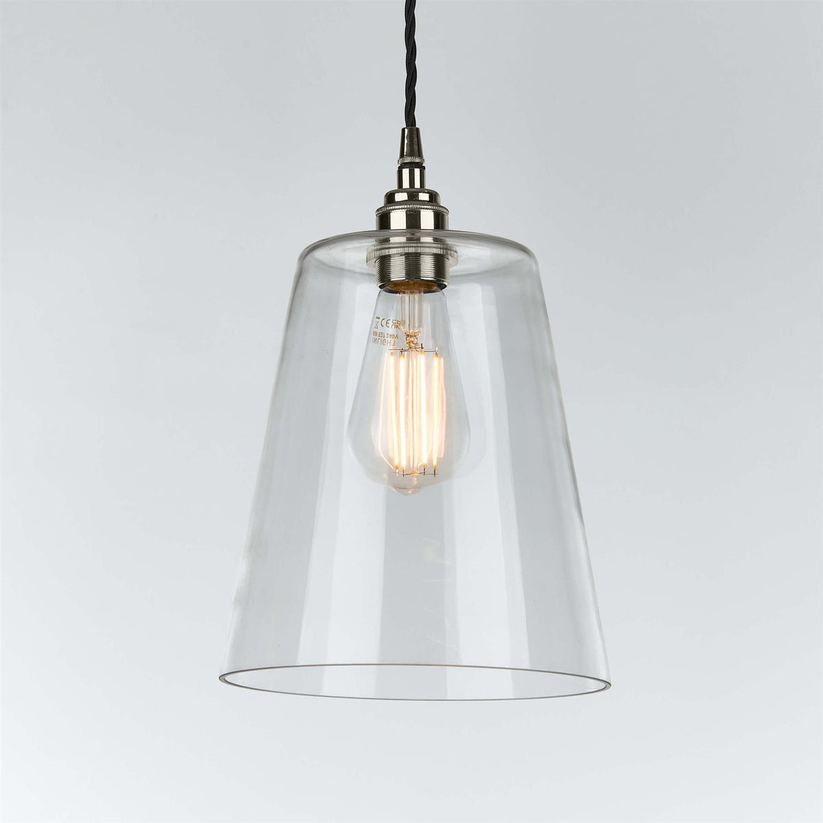 Old School Electric Tapered Blown Pendant Light