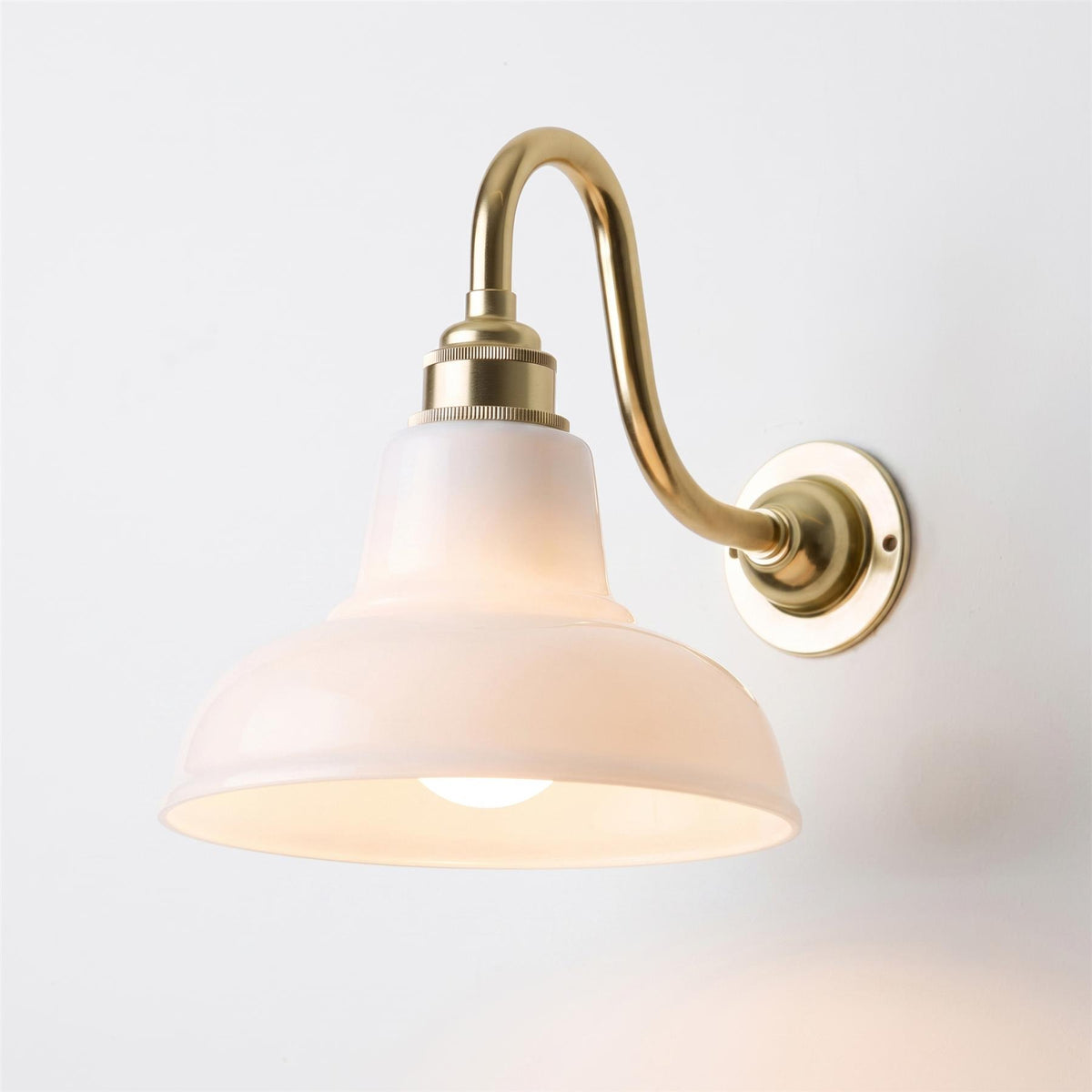 Old School Electric Mini Factory Wall Light Bathroom Version : Swan Arm