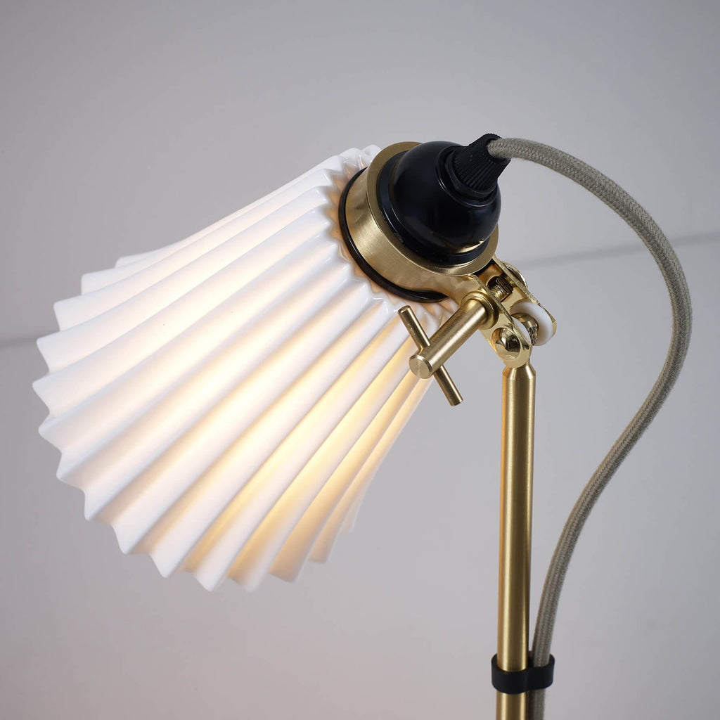Original BTC Hector Pleat Medium Brass Table Lamp