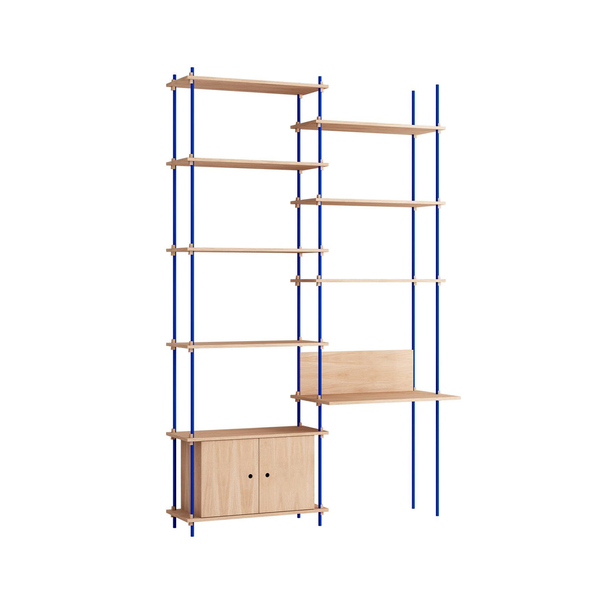 MOEBE Double Shelving System with Desk and Cabinet
