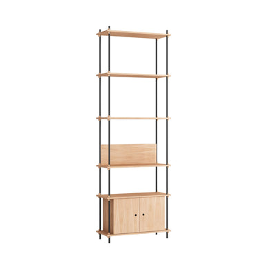 MOEBE Single Shelving System with Cabinet and L Shelf