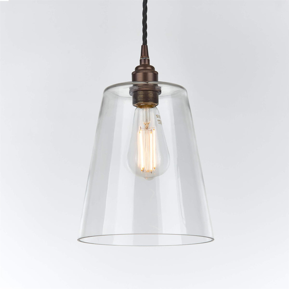 Old School Electric Tapered Blown Pendant Light